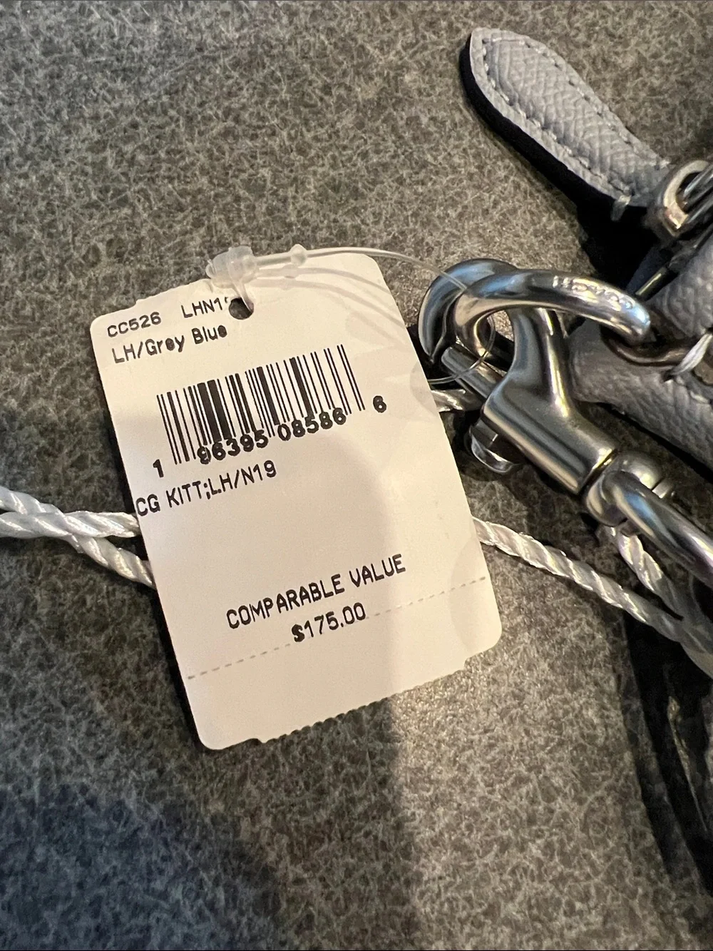 NWT Coach Pebbled Crossbody Bag in Light Gray with Silver Hardware
